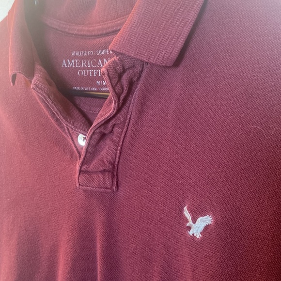 Mens American Eagle Medium Maroon Polo - Picture 3 of 4